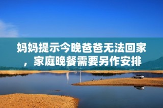 妈妈提示今晚爸爸无法回家，家庭晚餐需要另作安排