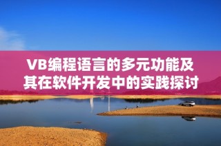 VB编程语言的多元功能及其在软件开发中的实践探讨