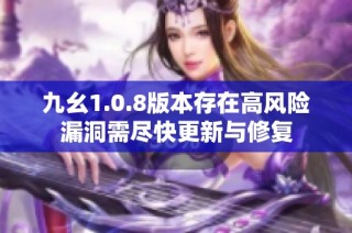 九幺1.0.8版本存在高风险漏洞需尽快更新与修复