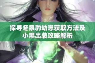 探寻冬泉豹幼崽获取方法及小黑出装攻略解析