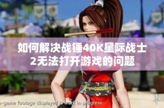 如何解决战锤40K星际战士2无法打开游戏的问题