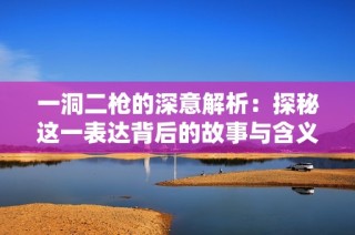 一洞二枪的深意解析：探秘这一表达背后的故事与含义