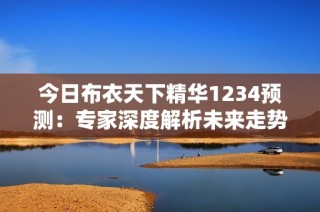 今日布衣天下精华1234预测：专家深度解析未来走势