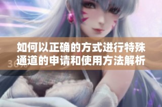 如何以正确的方式进行特殊通道的申请和使用方法解析