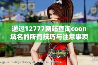 通过12777网站查询coon域名的所有技巧与注意事项