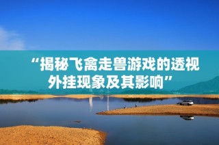 “揭秘飞禽走兽游戏的透视外挂现象及其影响”