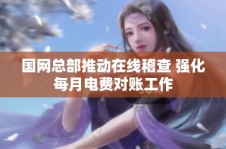 国网总部推动在线稽查 强化每月电费对账工作