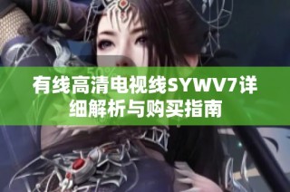 有线高清电视线SYWV7详细解析与购买指南