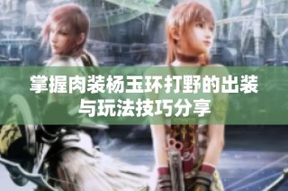 掌握肉装杨玉环打野的出装与玩法技巧分享