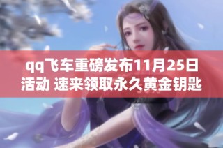 qq飞车重磅发布11月25日活动 速来领取永久黄金钥匙奖励