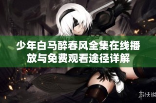 少年白马醉春风全集在线播放与免费观看途径详解
