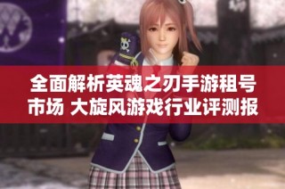 全面解析英魂之刃手游租号市场 大旋风游戏行业评测报告