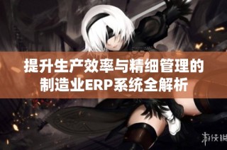 提升生产效率与精细管理的制造业ERP系统全解析