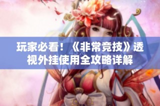 玩家必看！《非常竞技》透视外挂使用全攻略详解