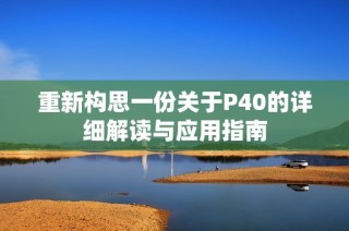 重新构思一份关于P40的详细解读与应用指南