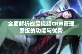 全面解析成品视频CRM管理系统的功能与优势