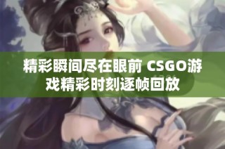 精彩瞬间尽在眼前 CSGO游戏精彩时刻逐帧回放