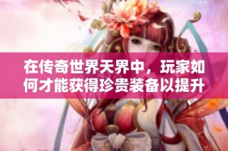 在传奇世界天界中，玩家如何才能获得珍贵装备以提升战斗力