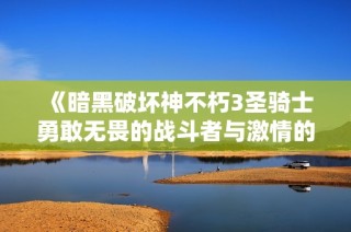 《暗黑破坏神不朽3圣骑士勇敢无畏的战斗者与激情的神性传承》