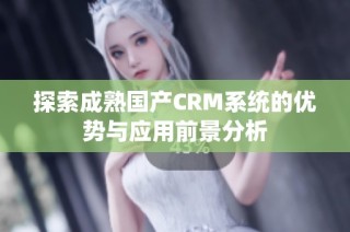 探索成熟国产CRM系统的优势与应用前景分析