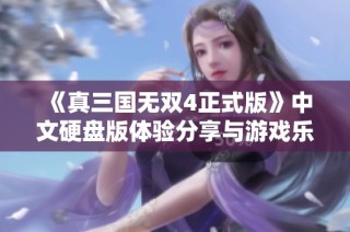 《真三国无双4正式版》中文硬盘版体验分享与游戏乐趣探索