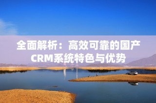 全面解析：高效可靠的国产CRM系统特色与优势