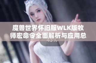 魔兽世界怀旧服WLK版牧师宏命令全面解析与应用总结