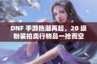 DNF 手游热潮再起，20 级粉装拍卖行物品一抢而空