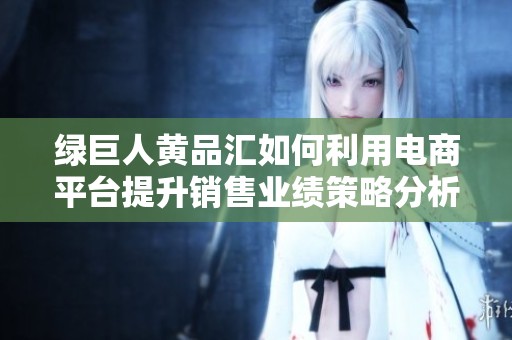 绿巨人黄品汇如何利用电商平台提升销售业绩策略分析