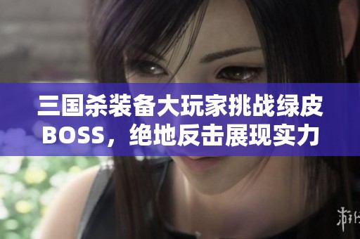 三国杀装备大玩家挑战绿皮BOSS，绝地反击展现实力！