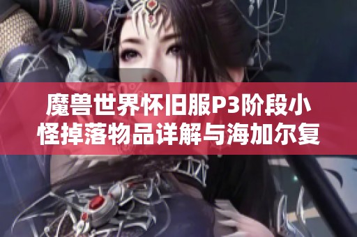 魔兽世界怀旧服P3阶段小怪掉落物品详解与海加尔复仇者声望解析