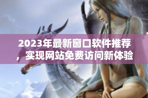 2023年最新窗口软件推荐，实现网站免费访问新体验