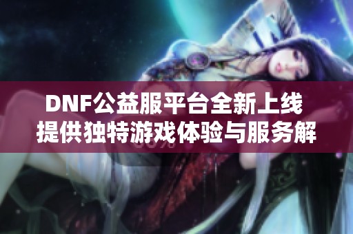 DNF公益服平台全新上线 提供独特游戏体验与服务解析