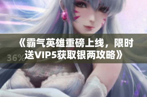 《霸气英雄重磅上线，限时送VIP5获取银两攻略》