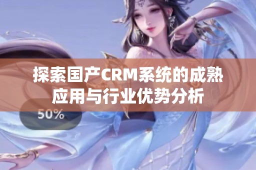 探索国产CRM系统的成熟应用与行业优势分析