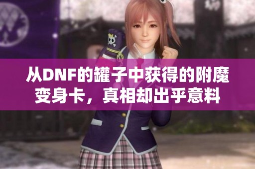 从DNF的罐子中获得的附魔变身卡，真相却出乎意料