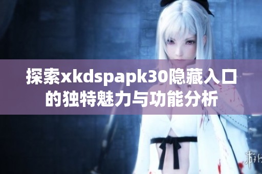 探索xkdspapk30隐藏入口的独特魅力与功能分析