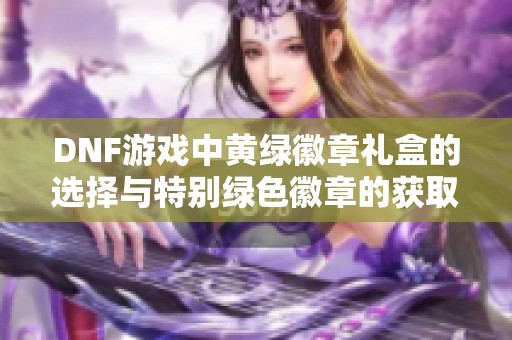 DNF游戏中黄绿徽章礼盒的选择与特别绿色徽章的获取攻略解析