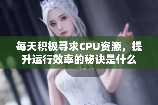 每天积极寻求CPU资源，提升运行效率的秘诀是什么