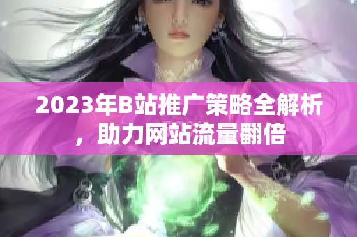 2023年B站推广策略全解析，助力网站流量翻倍