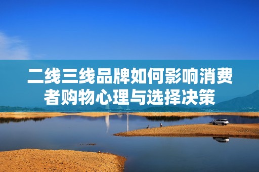 二线三线品牌如何影响消费者购物心理与选择决策
