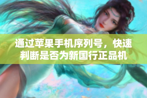 通过苹果手机序列号，快速判断是否为新国行正品机