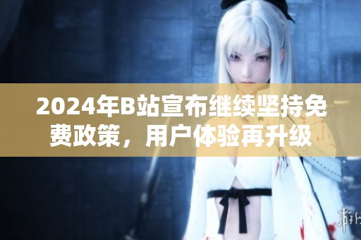 2024年B站宣布继续坚持免费政策，用户体验再升级