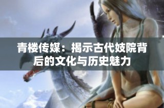 青楼传媒：揭示古代妓院背后的文化与历史魅力