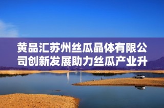 黄品汇苏州丝瓜晶体有限公司创新发展助力丝瓜产业升级