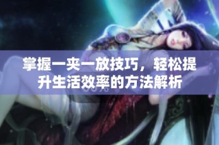 掌握一夹一放技巧，轻松提升生活效率的方法解析
