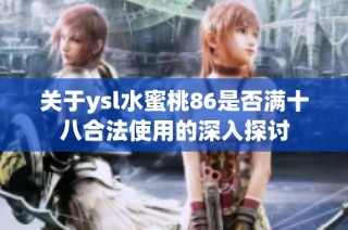 关于ysl水蜜桃86是否满十八合法使用的深入探讨