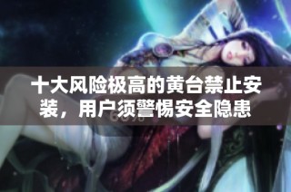 十大风险极高的黄台禁止安装，用户须警惕安全隐患