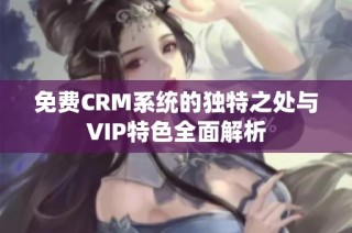 免费CRM系统的独特之处与VIP特色全面解析