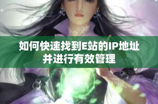 如何快速找到E站的IP地址并进行有效管理